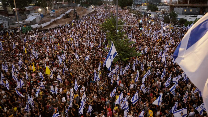 Protesters gather to demand a Gaza hostages deal on Sept. 1, 2024, in Tel Aviv, Israel. 