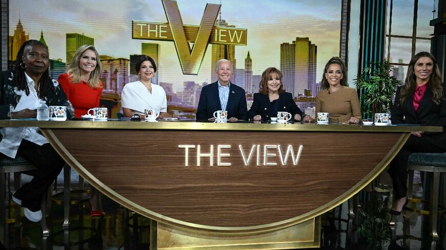 Biden was interviewed in New York by "The View"'s all-women panel, which features comedians Whoopi Goldberg and Joy Behar