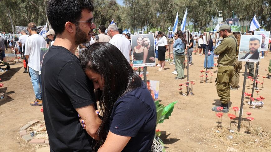 A file picture from May 13 of a memorial at the site of the Nova music festival where at least 370 people were killed