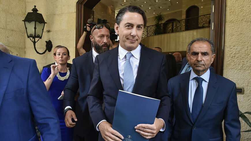 US special envoy Amos Hochstein leaves after his meeting with Lebanon's Parliament Speaker (not pictured) in Beirut on August 14, 2024, amid regional tensions during the ongoing war between Israel and the Palestinian Hamas movement in the Gaza Strip. (Photo by AFP) (Photo by -/AFP via Getty Images)