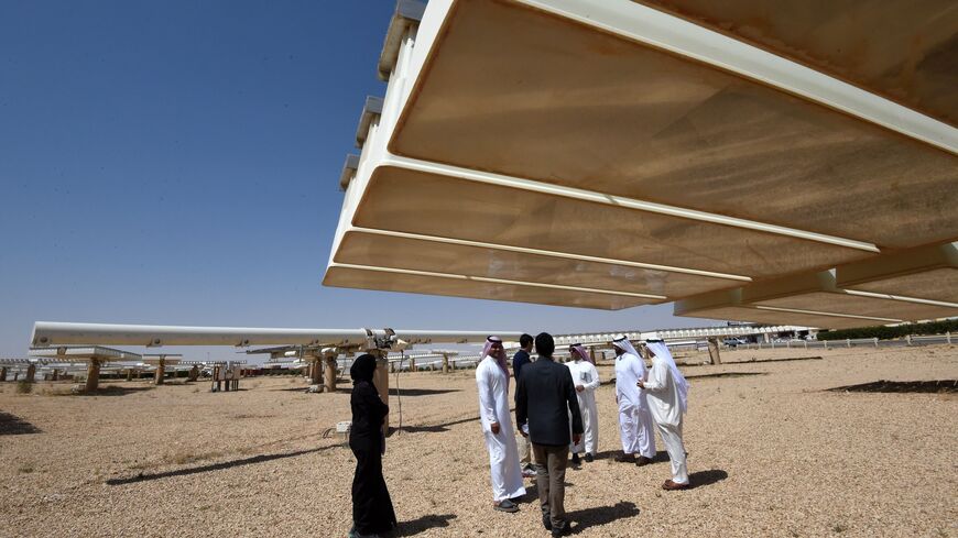 A general view shows the solar plant in Uyayna, north of Riyadh, on March 29, 2018. 