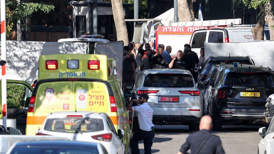 Security forces and emergency services swarmed the street leading to Israeli Prime Minister Benjamin Netanyahu's residence in Caesarea after a drone attack