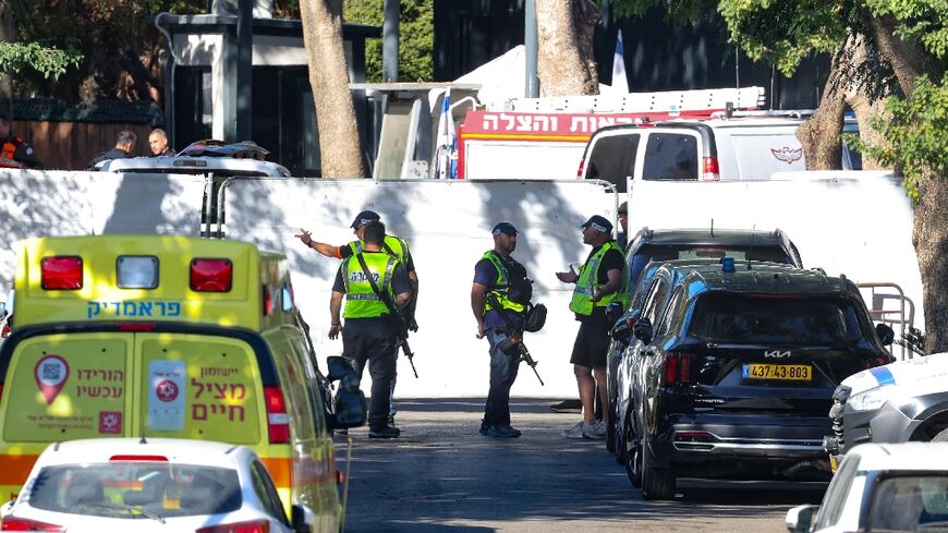 Israeli security forces near Prime Minister Benjamin Netanyahu's residence in Caesarea