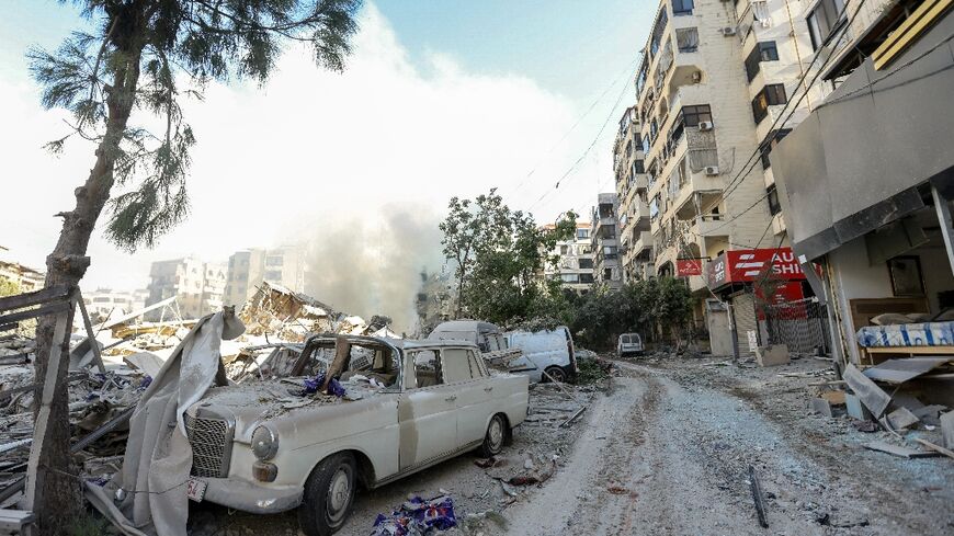 The streets of southern Beirut were deserted following bombing by Israel targeting Hezbollah