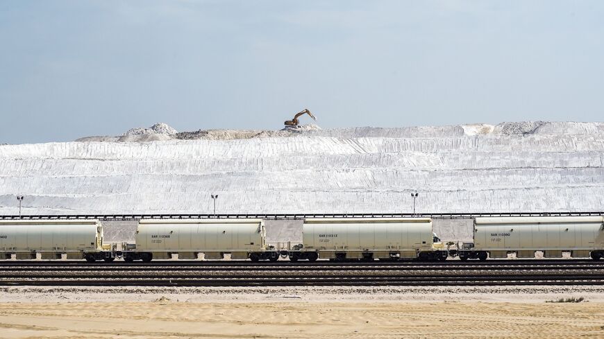 A picture taken on Nov. 23, 2016, shows a phosphate rock production site at the Maaden Aluminium Factory in Ras Al-Khair Industrial area near Jubail City, 570 kms east of the Saudi capital Riyadh.