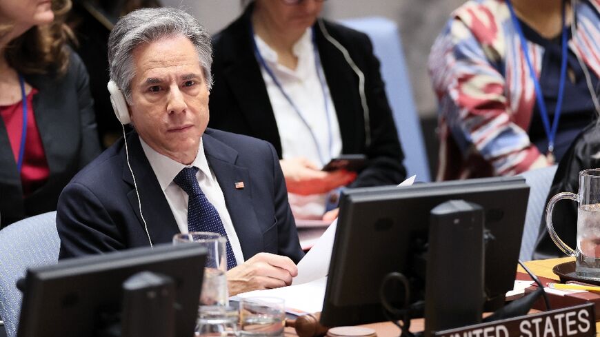 US Secretary of State Antony Blinken attends a UN Security Council session 