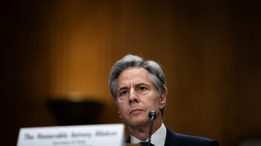 Secretary of State Antony Blinken testifies about the fiscal year 2025 needs of the State Department during a Senate Foreign Relations Committee hearing. Washington, DC, May 21, 2024.