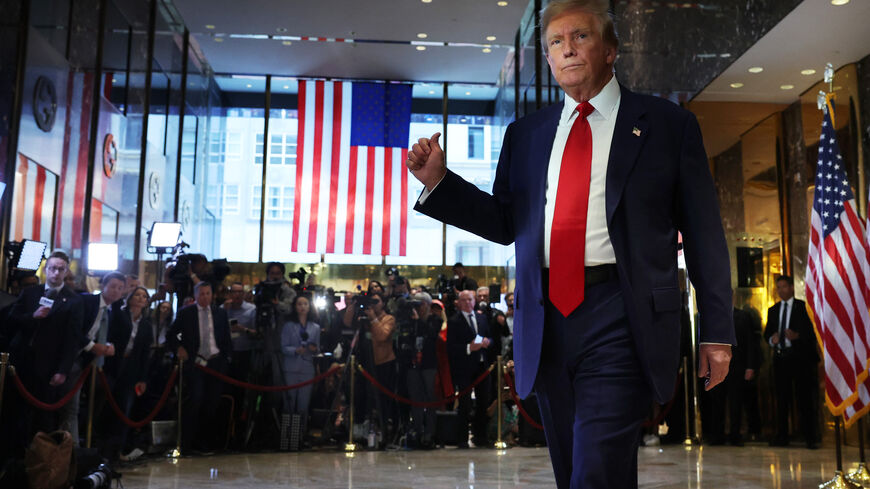 Former U.S. President Donald Trump leaves after addressing members of the media following the verdict in his hush-money trial at Trump Tower on May 31, 2024 in New York City. A New York jury found Trump guilty Thursday of all 34 charges of covering up a $130,000 hush money payment to adult film star Stormy Daniels to keep her story of their alleged affair from being published during the 2016 presidential election. Trump is the first former U.S. president to be convicted of crimes.