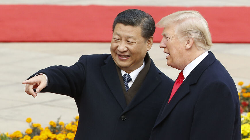 BEIJING, CHINA - NOVEMBER 9: Chinese President Xi Jinping and U.S. President Donald Trump attend a welcoming ceremony November 9, 2017 in Beijing, China. Trump is on a 10-day trip to Asia. (Photo by Thomas Peter-Pool/Getty Images)