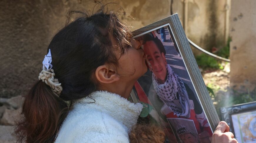 Ten-year-old Palestinian girl Batoul Bsharat mourns for her younger brother Reda, who was killed along with two of their cousins in an Israeli drone strike on Wednesday.