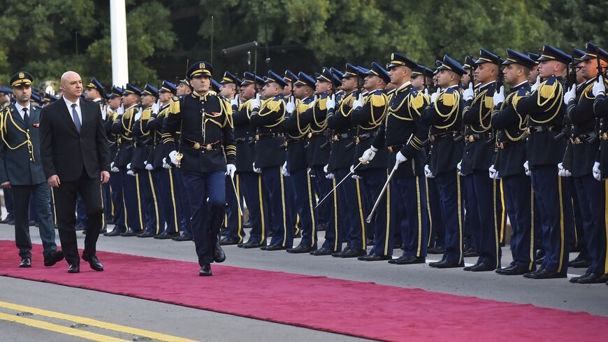 Newly elected Lebanese president Joseph Aoun reviews an honor guard upon his arrival at the presidential palace in Baabda, east of Beirut, on Jan. 9, 2025.