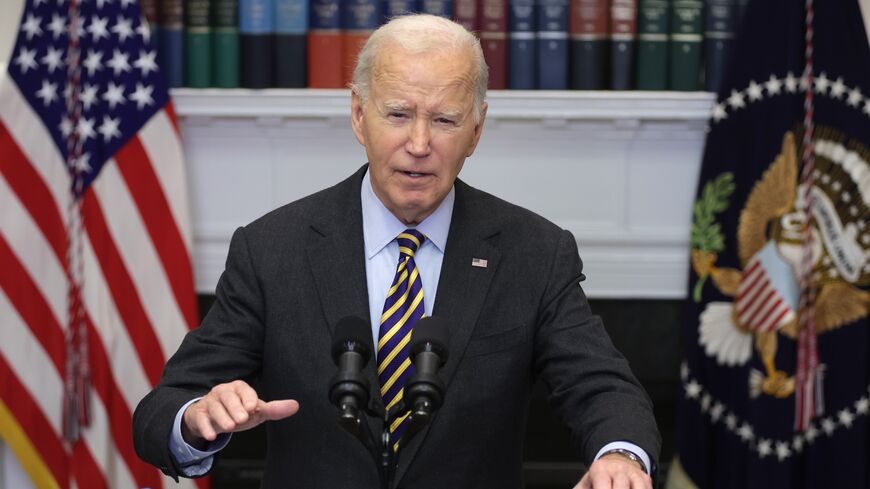 President Joe Biden speaks during an event at the Roosevelt Room of the White House on Jan. 10, 2025 in Washington, DC. 