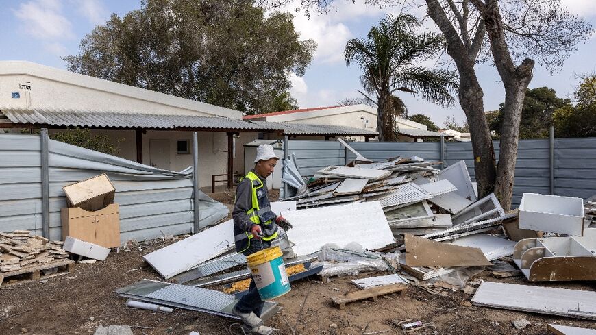 Rebuilding work started at Kibbutz Nirim, one of the Israeli communities  worst hit by the October 7, 2023 attack, soon after the Gaza ceasefire took effect on January 19.