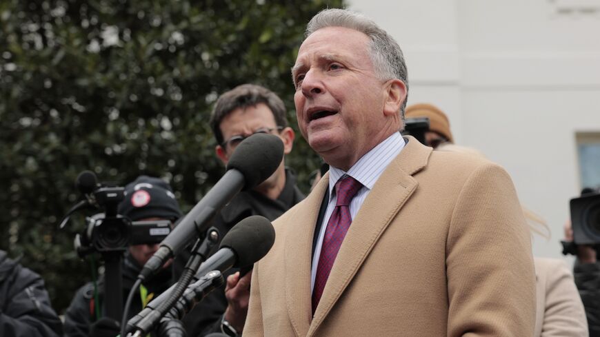 Steve Witkoff, special envoy to the Middle East, speaks to the press outside of the White House on March 6, 2025, in Washington, DC. 