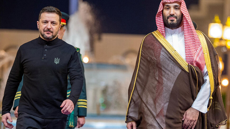 Saudi Crown Prince, Mohammed bin Salman meets Ukrainian President Volodymyr Zelenskyy during his visit to Jeddah, Saudi Arabia, March 10.