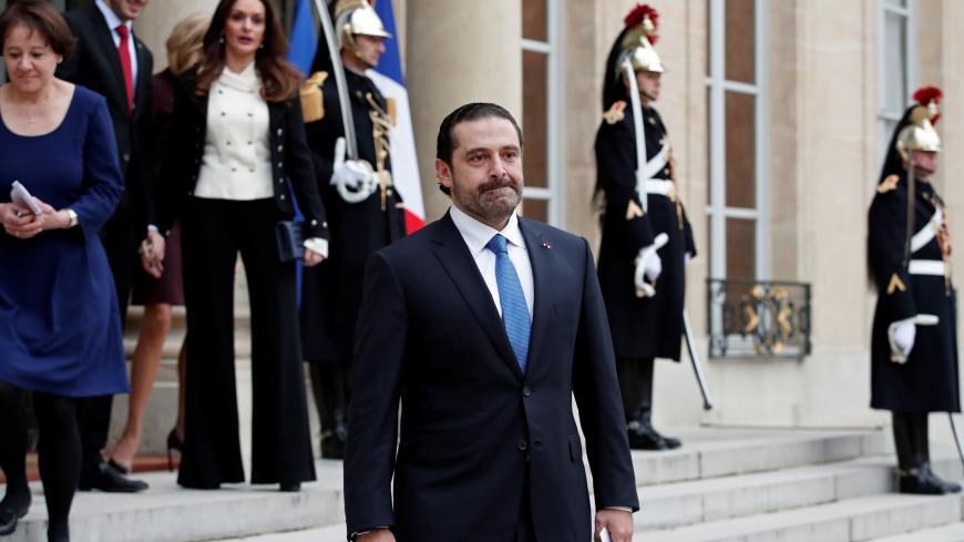 Saad al-Hariri, who announced his resignation as Lebanon's Prime Minister while on a visit to Saudi Arabia, is pictured at the Elysee Palace in Paris, France, November 18, 2017. REUTERS/Benoit Tessier - RC12B497C730