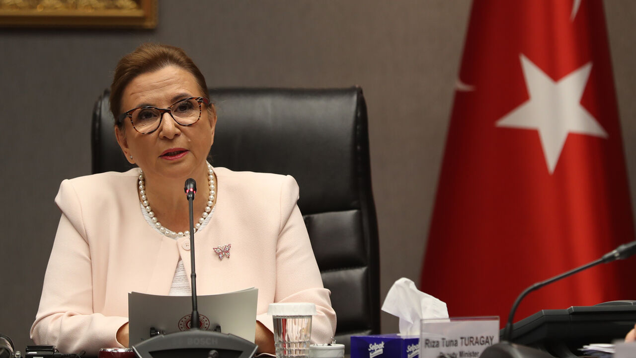 Turkish Trade Minister Ruhsar Pekcan gives a press conference following her meeting with US Secretary of Commerce n Ankara, on Sept. 10, 2019. 