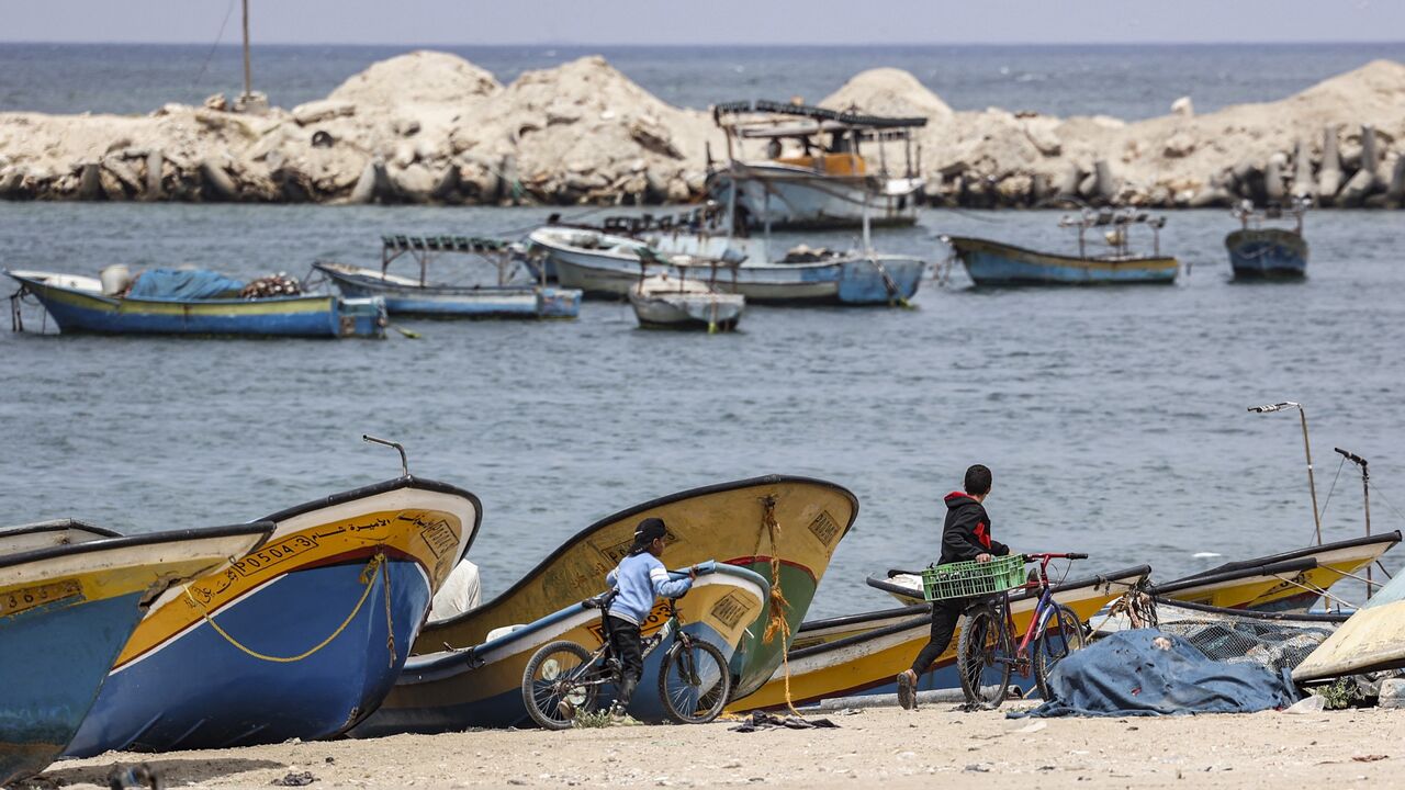 Shored Gaza fishing boats 