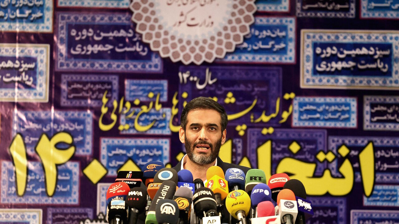 Former Revolutionary Guards' official Saeed Mohammad registers his candidacy for Iran's presidential elections at the Interior Ministry in Tehran on May 11, 2021. 