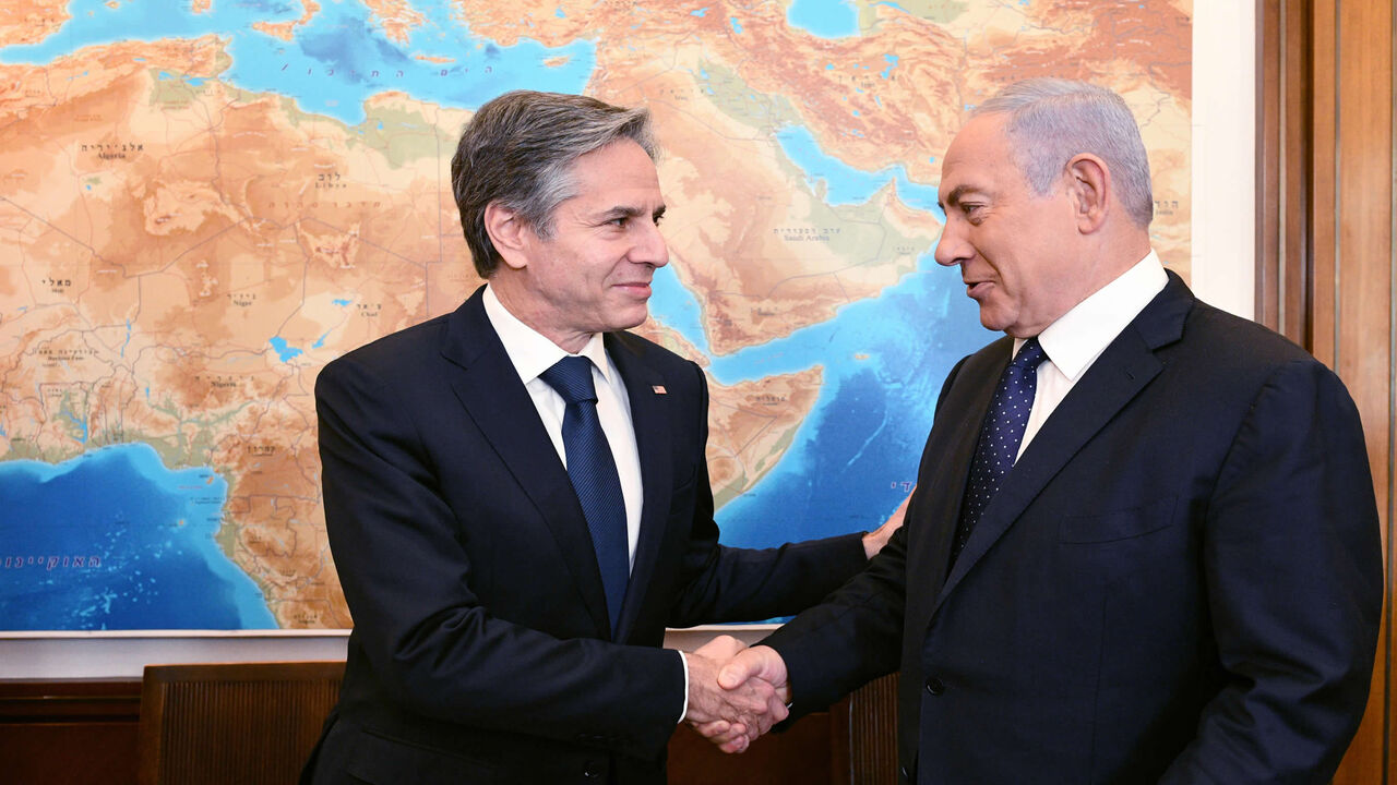 In this handout image provided by the Israeli Government Press Office, US Secretary of State Antony Blinken meets Israeli Prime Minister Benjamin Netanyahu on the first leg of his four-day trip to the Middle East, Jerusalem, May 25, 2021.