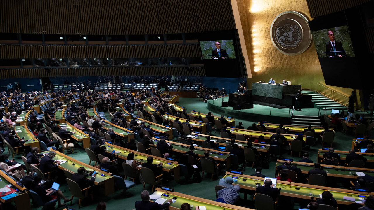 Brazil's President Jair Bolsonaro addresses the 76th Session of the UN General Assembly, New York, Sept. 21, 2021.