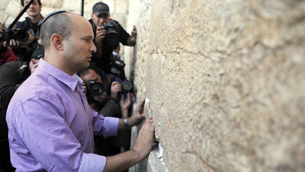Naftali Bennett, head of the Habayit Hayehudi party, the Jewish Home party, during a visit to the Western Wall, Judaism's holiest site, on Jan. 21, 2013 in Jerusalem, Israel. 