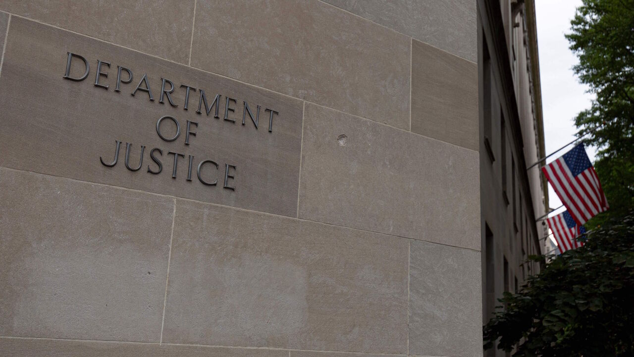 The US Department of Justice building is seen in Washington, DC, on July 22, 2019. 