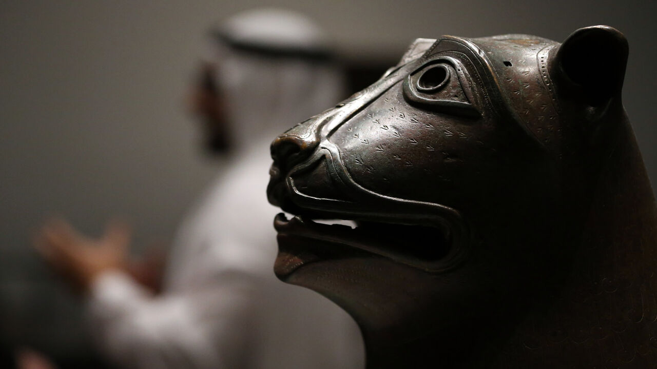 An artefact is seen at the Louvre Abu Dhabi Museum on Saadiyat island during the French prime minister's visit as he launched the French-Emirati "Year of Cultural Dialogue," Abu Dhabi, United Arab Emirates, Feb. 10, 2018.