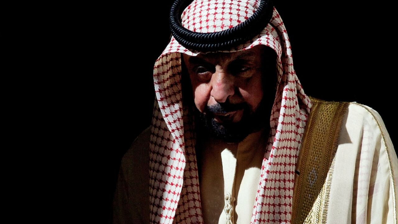 This file photo taken on May 1, 2013 shows Emirati President Sheikh Khalifa bin Zayed Al-Nahyan, who died on Friday aged 73