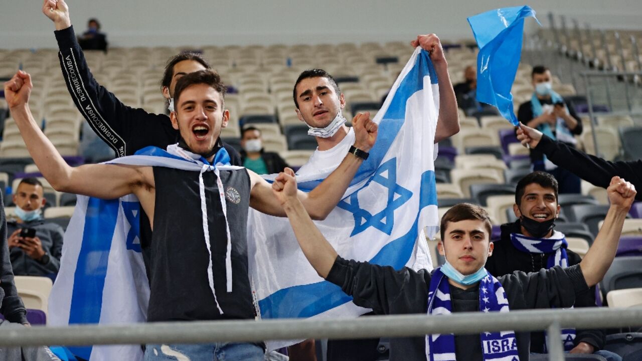 Israeli fans ahead of a World Cup qualifier against Denmark in Tel Aviv earlier this year.