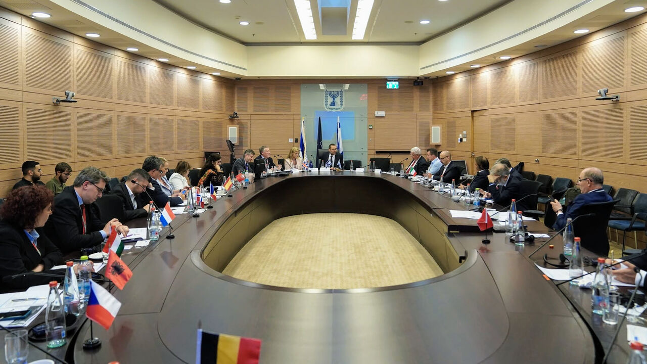 Members of the NATO Parliamentary Assembly visit the Knesset, Jerusalem, July 7, 2022.