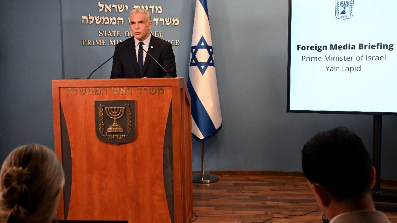 Israeli Prime Minister Yair Lapid warns of the consequences of reviving the Iran nuclear deal at a press briefing