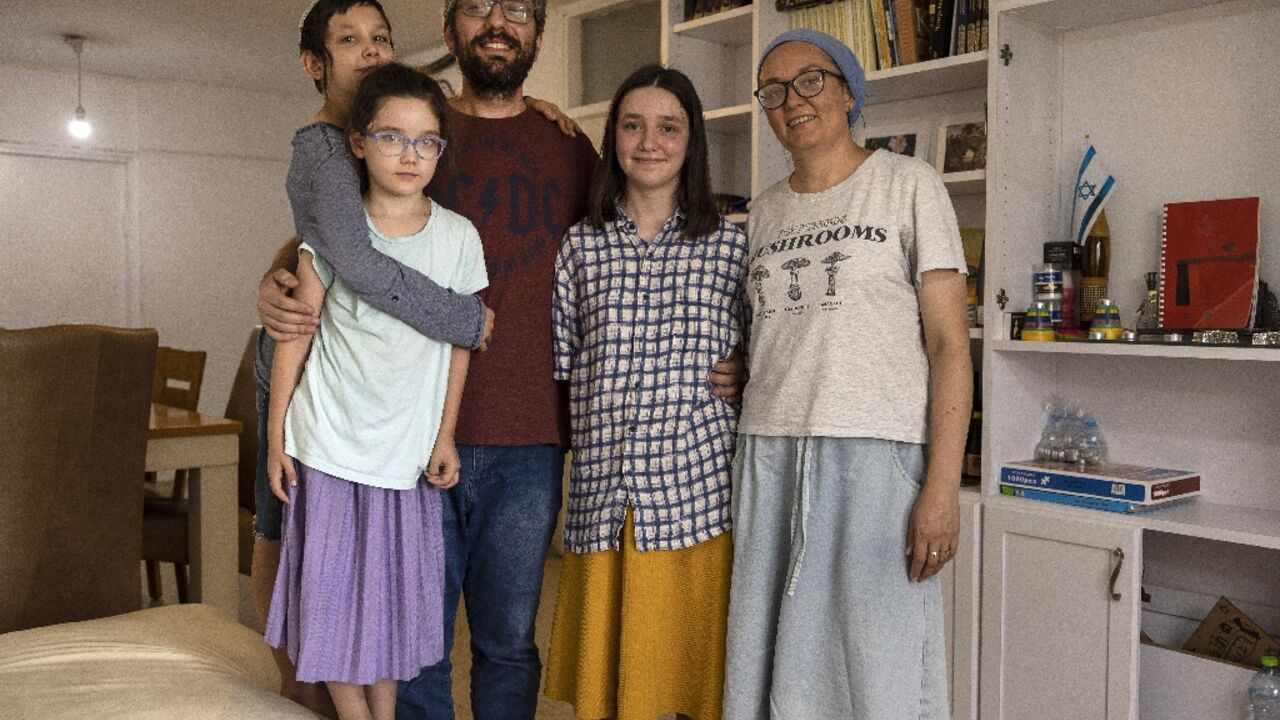 Jewish Ukrainian refugees Eduard and Olena German and their three children fled their war-torn homeland to settle in an Israeli settlement in the occupied West Bank