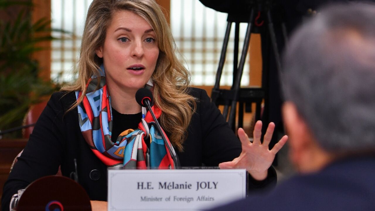Canada's Foreign Minister Melanie Joly, shown here on October 14, 2022