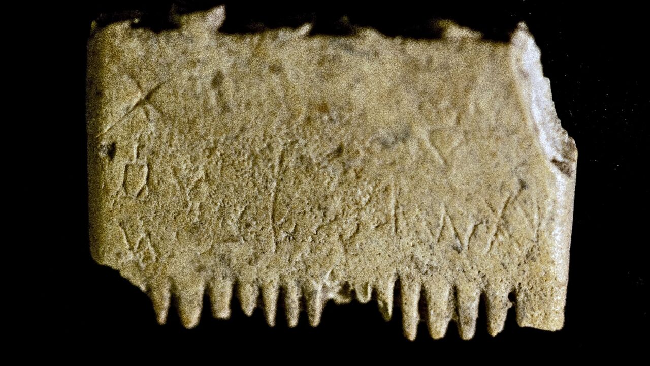 The comb was found at the Tel Lachish site in 2017 but the letters were not noticed until earlier this year following further examination, the Hebrew University of Jerusalem says
