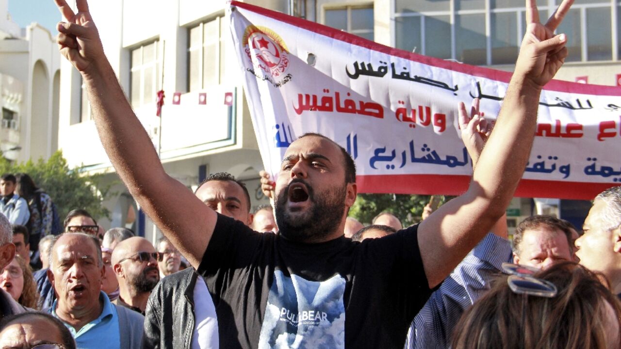 Tunisians protested in the second city Sfax on Thursday over garbage, with household waste piled up in the streets