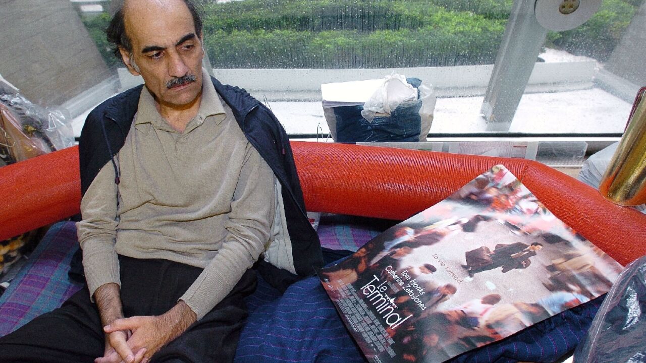 Mehran Karimi Nasseri, pictured at Charles de Gaulle airport in 2004