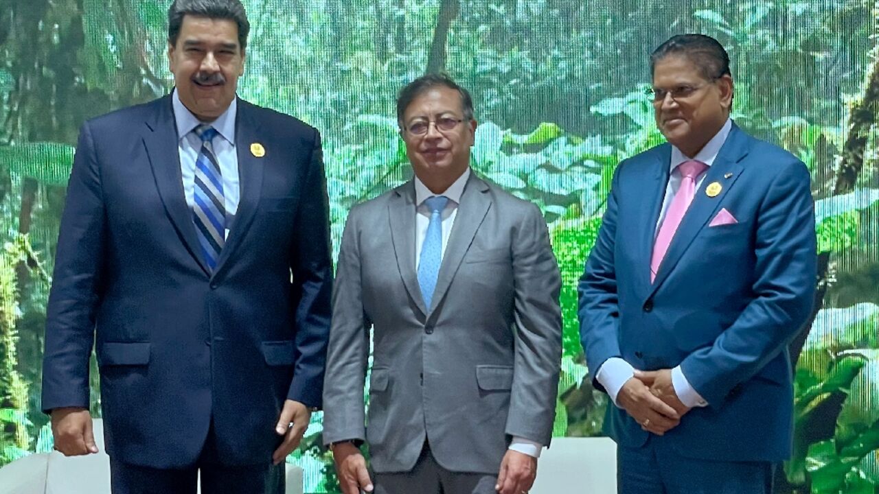 From L to R: The presidents of Venezuela, Nicolas Maduro, Colombia's Gustavo Petro and Suriname's Chan Santokhi attend a Latin American event on the sidlelines of the COP27 climate conference