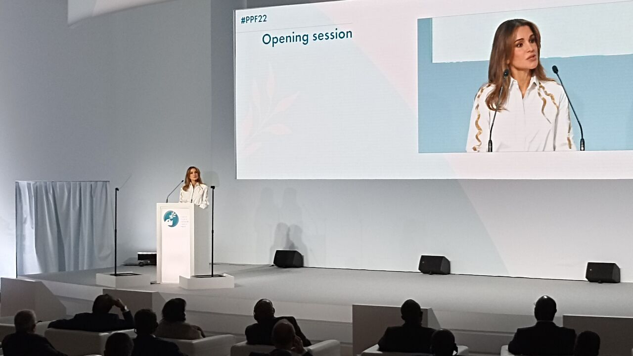 Jordan's Queen Rania opens the Paris Peace Forum