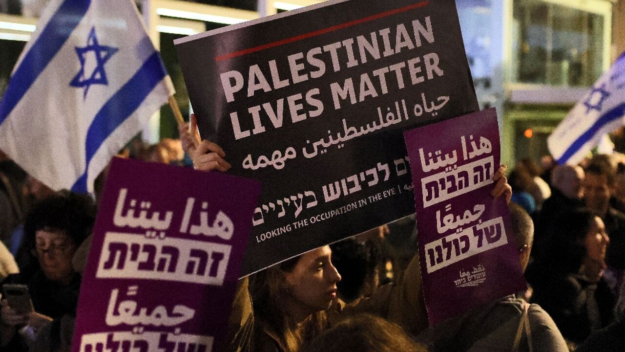 Israeli protesters demonstrate in Tel Aviv against the country's new hard-right government
