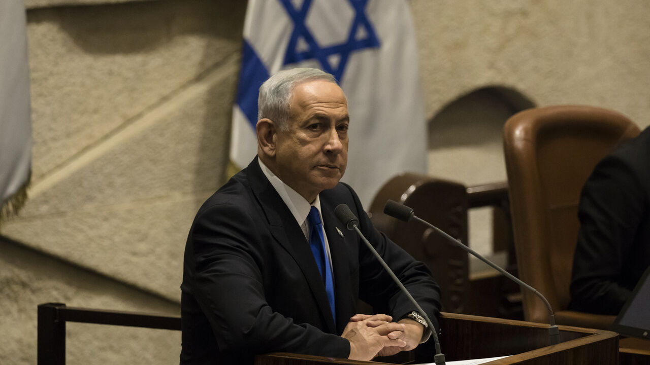 Former and designated Israeli Prime Minister Benjamin Netanyahu speaks at the Knesset, Jerusalem, Dec. 29, 2022.