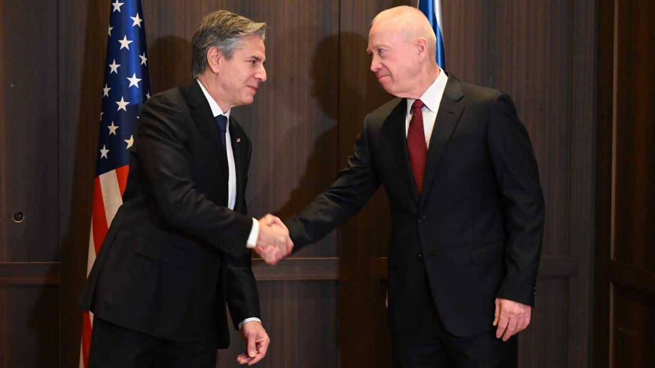 Israel's Defense Minister Yoav Gallant (R) meets with US Secretary of State Antony Blinken, Jerusalem, Jan. 31, 2023.