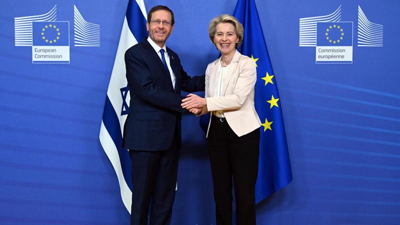 Israeli President Isaac Herzog meets with European Commission President Ursula von der Leyen, Brussels, Jan. 25, 2023.