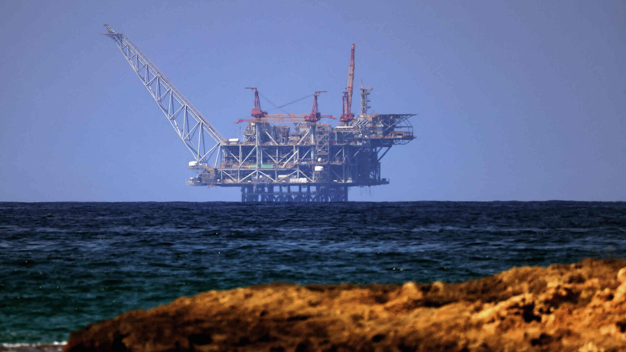 A view of the platform of the Leviathan natural gas field in the Mediterranean Sea is pictured from the northern coastal beach of Nasholim, Israel, Aug. 29, 2022.