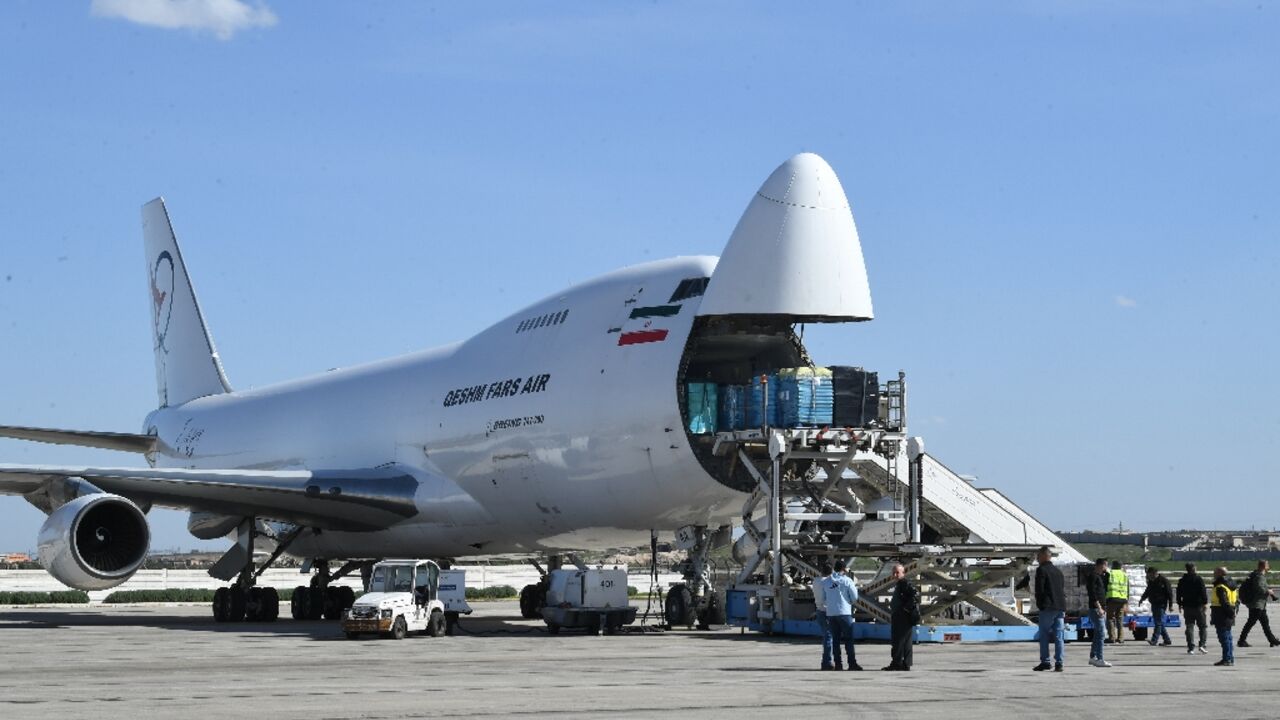 Syria's Aleppo airport has been a key conduit for aid flights, like this one from Iran, since a February 6 earthquake devastated swathes of northern Syria and neighbouring Turkey