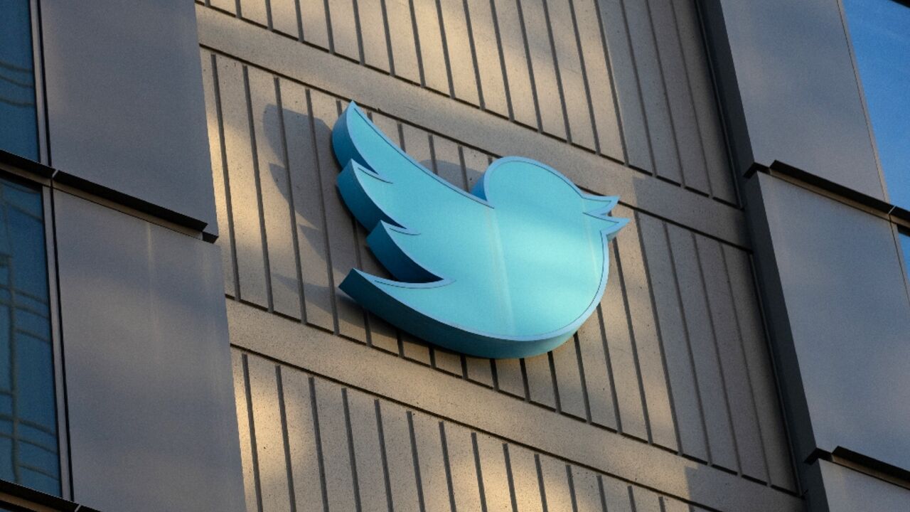The Twitter logo is seen on the exterior of Twitter headquarters in San Francisco