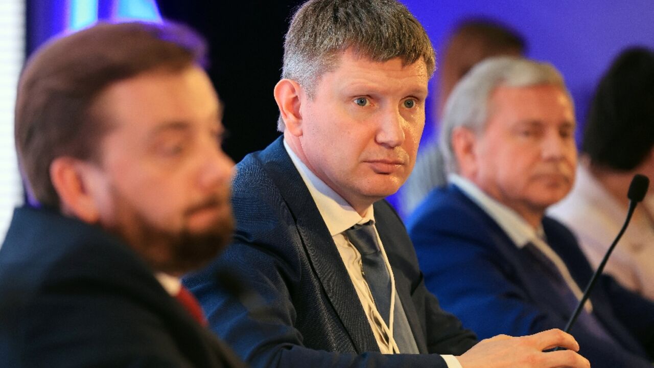 Russia's Economic Development Minister Maksim Reshetnikov, pictured at an Abu Dhabi investment meeting on May 8, says cooperating with the Middle East and North Africa is a foreign economic policy priority