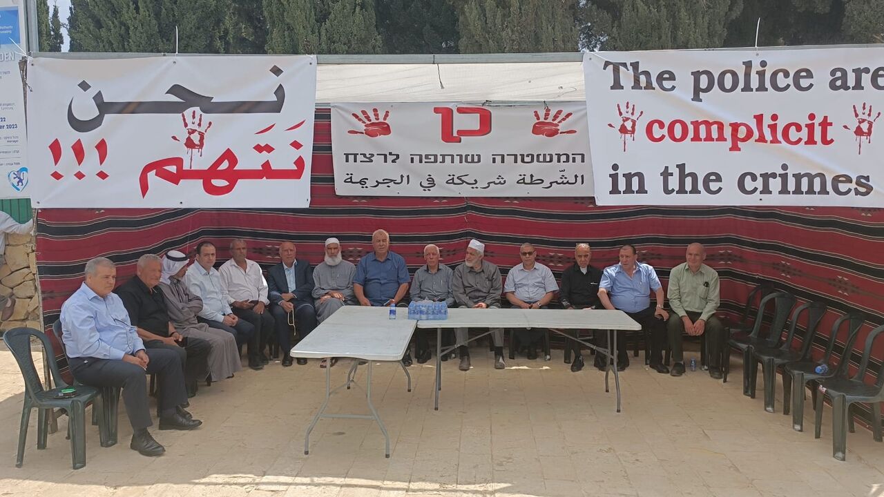 Leaders of Arab society staged a three-day sit-in in Jerusalem, May 29, 2023.