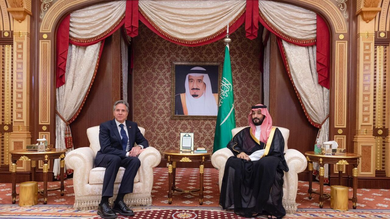 US Secretary of State Antony Blinken meeting with Saudi Crown Prince Mohammed bin Salman on June 6, 2023