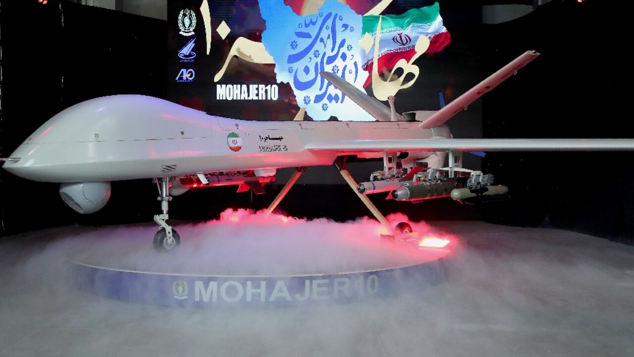 Iran's new "Mohajer 10" drone was unveiled at a ceremony attended by President Ebrahim Raisi